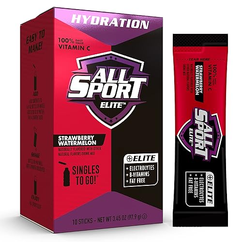 ALL SPORT ELITE - Rendimiento de hidratación de electrolitos - Fresa Sandía - Paquetes de polvo Singles To Go (10 varillas)