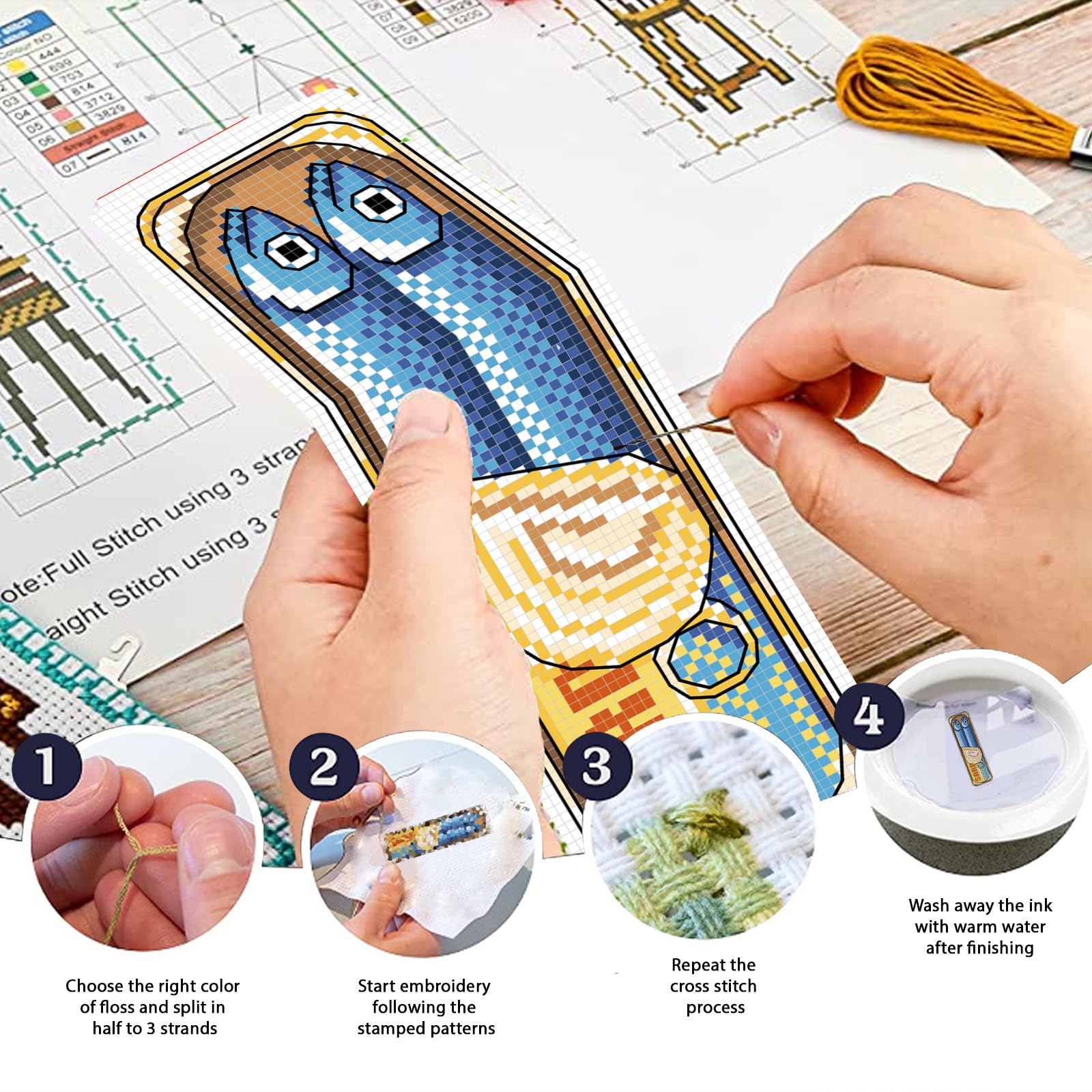 Cross Stitch Bookmark Kit - Canned Fish Designs -4 Cross Stitch Bookmark Kit - Canned Fish Designs -4