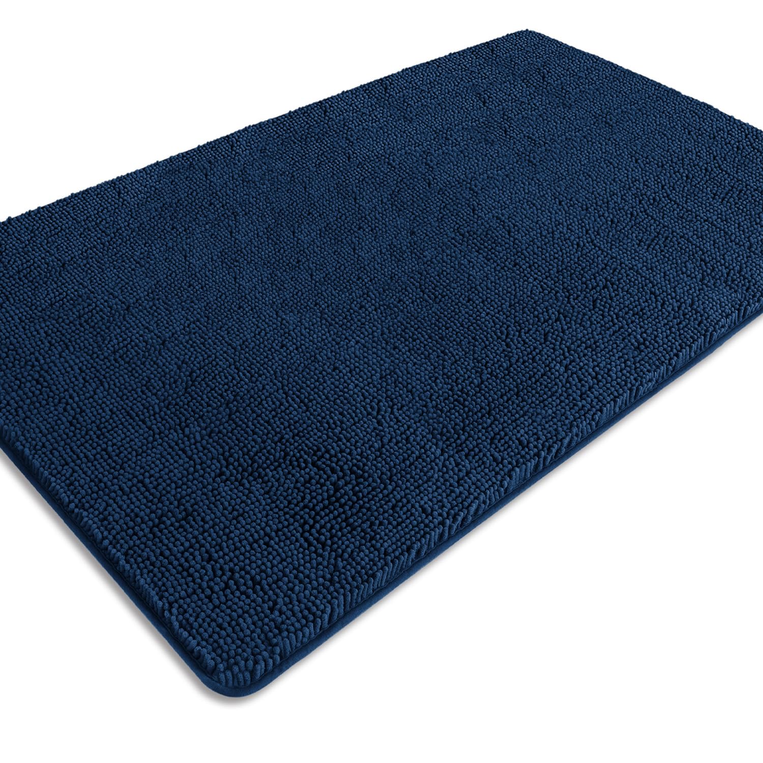 PureSwan Bathroom Runner Rug 36 x 60 Inch – Extra Large Long Bath Mat | Absorbent and Washable Thick Chenille Bath Rug Non-Slip Runner Rug for Bathroom, Shower, Sink(Navy Blue)