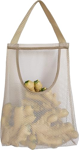 Miniatura 6 de Paquete de 5 bolsas de almacenamiento de malla para colgar, bolsa de papas, malla de cebolla, red de ajo, largas y grandes, bolsas de almacenamiento