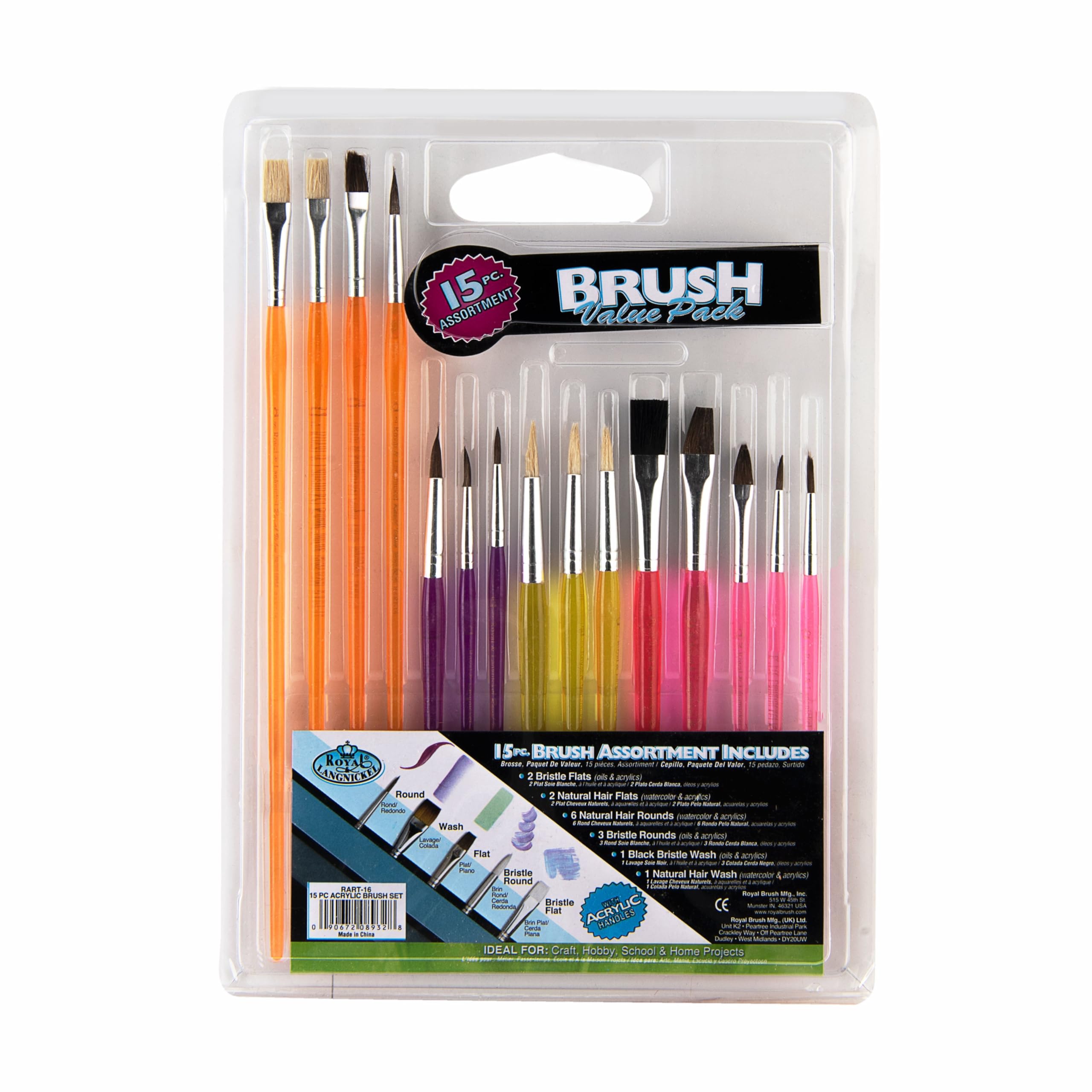 Royal and Langnickel Value Pack Brush Set 15 Pieces