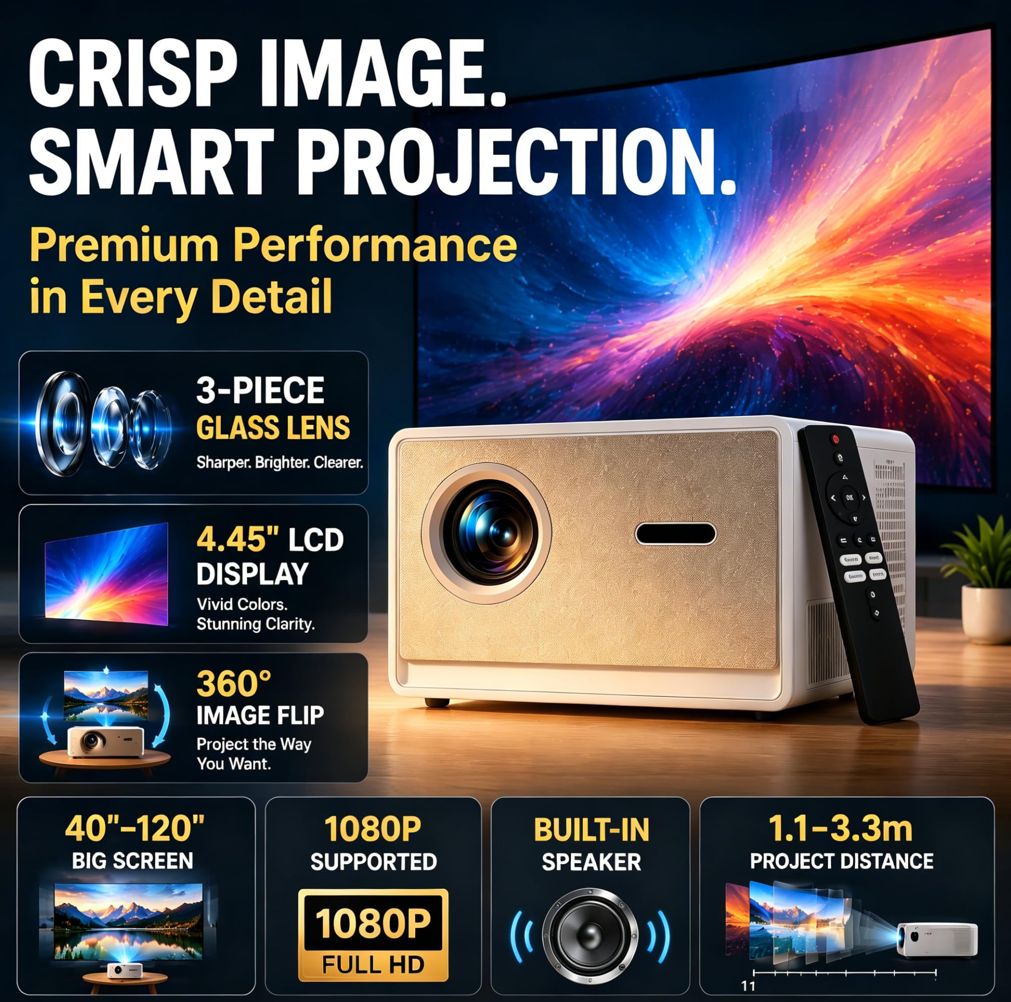 Amazon.com: Maypug Outdoor-Projector-4K with WIFI and Bluetooth