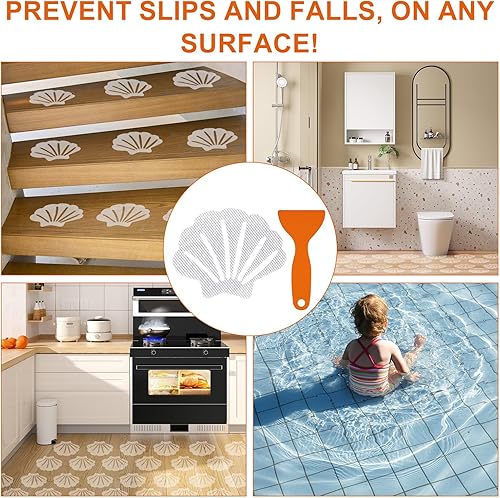 Miniatura 6 de Calcomanías antideslizantes para bañera  36 calcomanías de seguridad antideslizantes para ducha para adultos y niños en el baño, bañera, ducha,