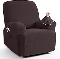 Vista 37 de TAOCOCO Funda reclinable de 4 piezas, funda elástica para sofá reclinable de 4 piezas, funda reclinable con 1 asiento, protector de sofá suave