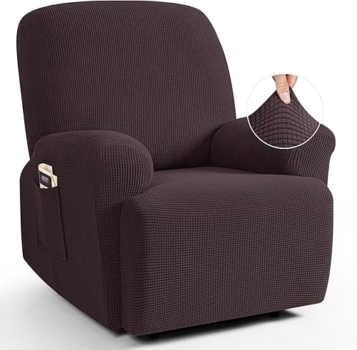 Miniatura 74 de TAOCOCO Fundas para sofá reclinable, 8 piezas, fundas elásticas para sofá grande de 3 asientos, fundas reclinables, protector de muebles con patrón