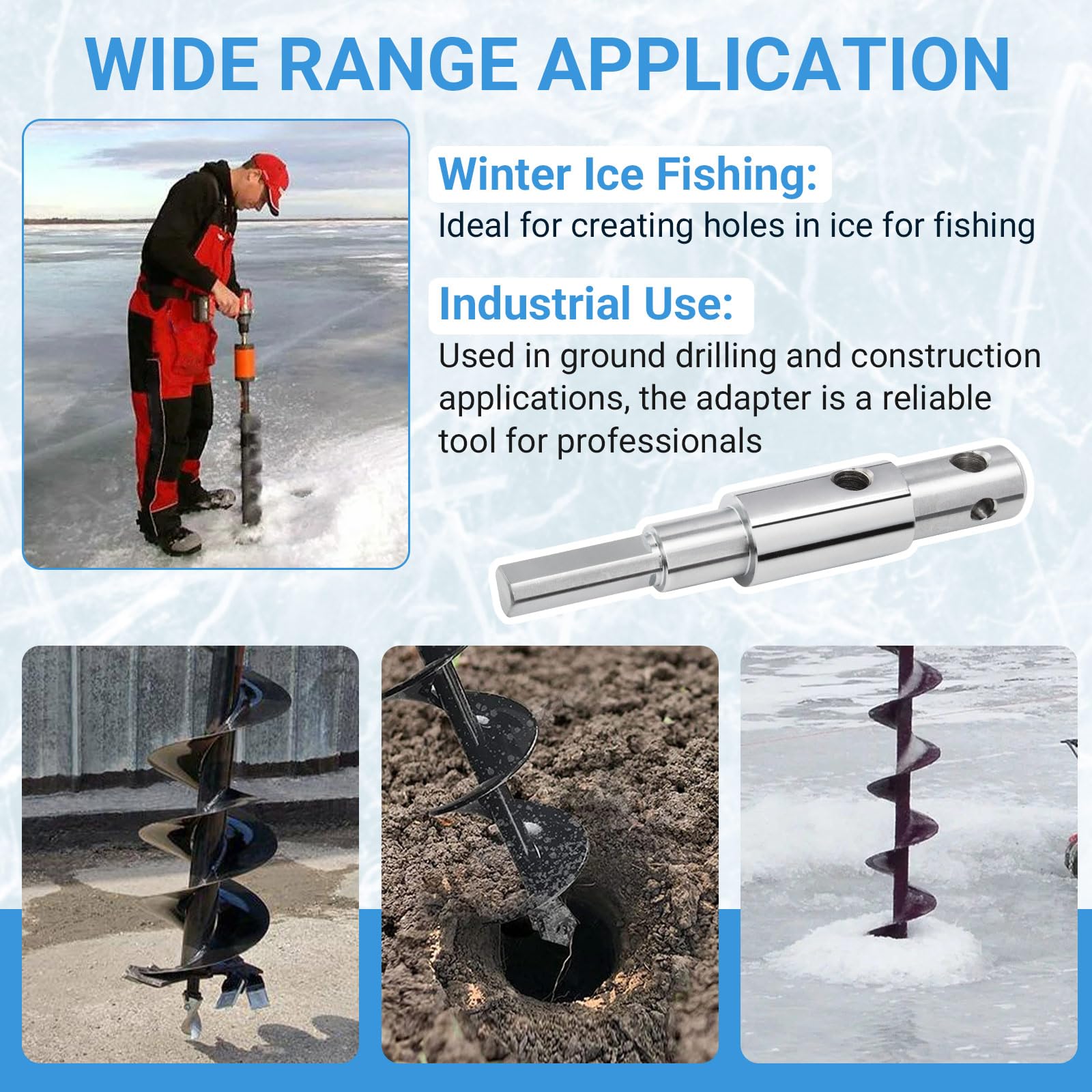 Auger Adapter for Ice Fishing & Drilling -3