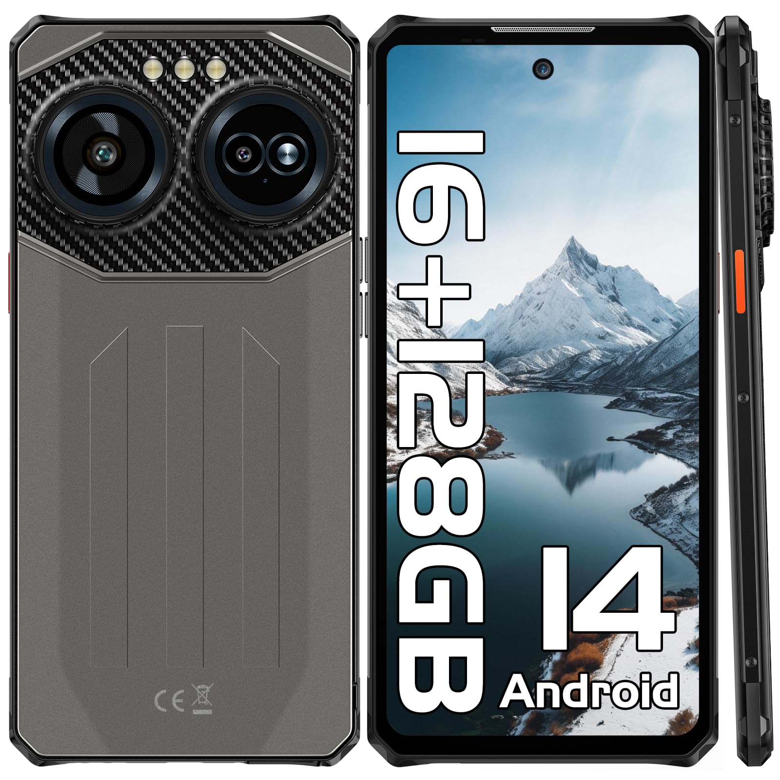 IIIF150 Air3S Rugged Smartphone 2025, 16GB+128GB/1TB Telefono Indistruttibile Android 14, 6.6" HD+ 90Hz Cellulare Antiurto, 5500mAh, 16MP Fotocamera, Luce LED/4G Dual SIM/IP68/IP69K/OTG/FACE ID