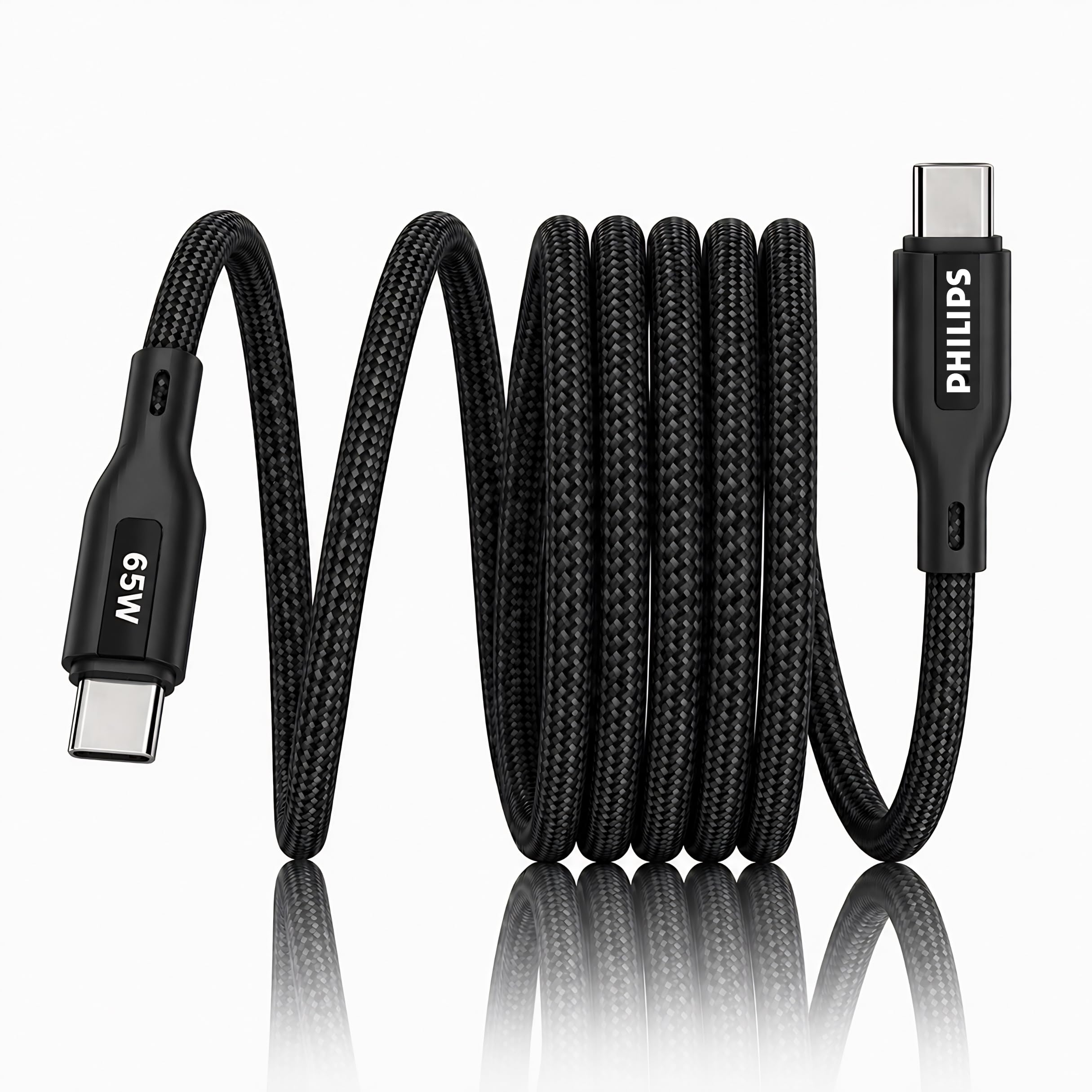PHILIPS DLC4150CB/94 65W Type-C to Type-C Fast Charging Cable (1.5m, Dark Slate) | Nylon Braided | Compatible with iPhone 15+ Series, USB-C iPad Models, Samsung Galaxy & All Type C Devices-image-37