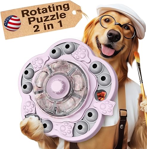 Miniatura 7 de KADTC Rompecabezas para perros medianosgrandes, rompecabezas de soplado lento, alimentador, dispensador de alimentos, nivel de alimentación, nivel