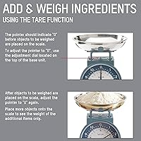 Vista 5 de Báscula de cocina mecánica Taylor para pesar alimentos con tazón, pesa hasta 11 libras, mide en gramos y onzas, básculas de alimentos para cocina