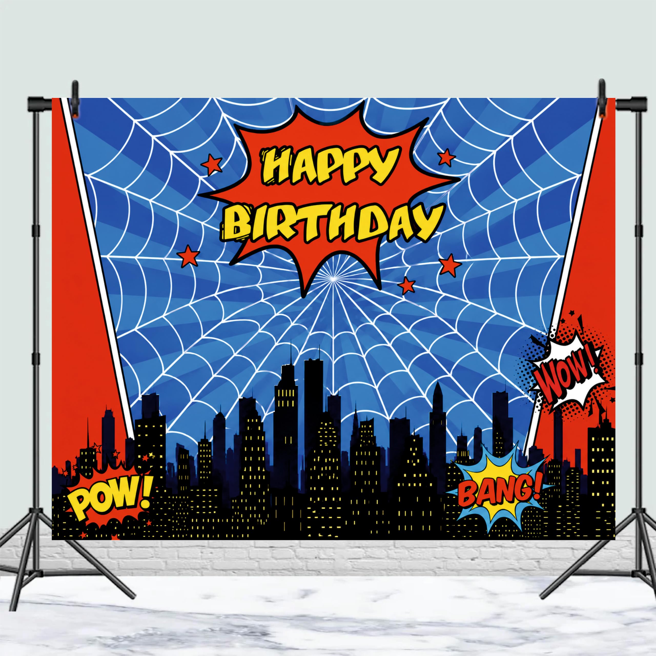 Superhero Birthday Backdrop - 5x4 Ft -2