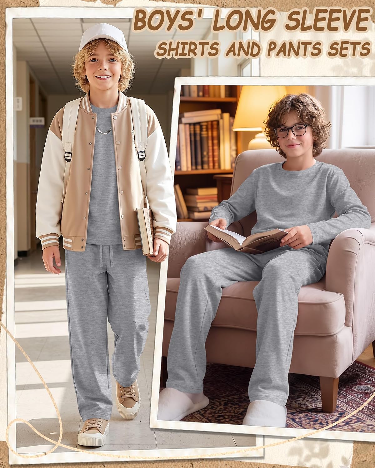 Boys' Long-Sleeve Top and Pants Set