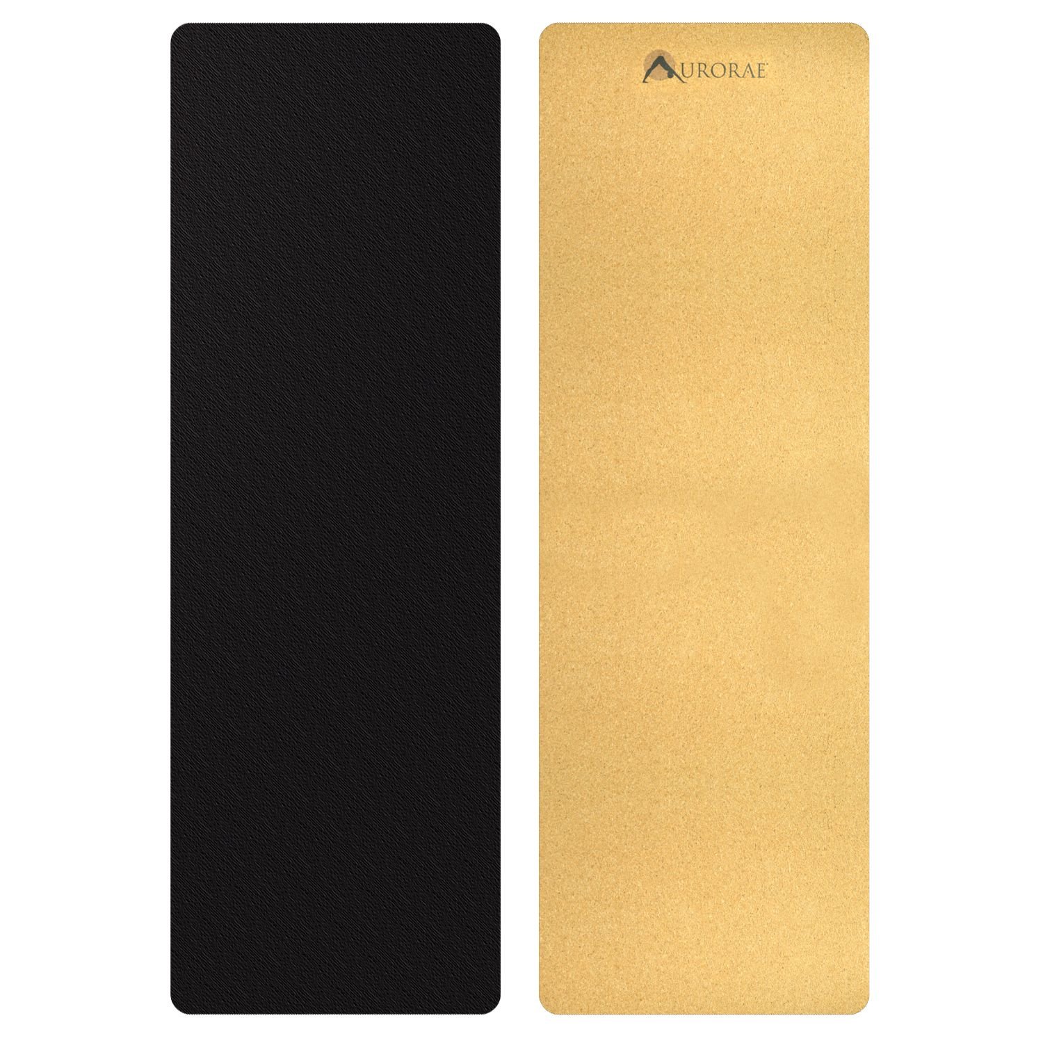 Aurorae slip Pro/tappetino yoga in sughero naturale, libero, sicuro e non tossico, priva di PVC, TPE, sostanze chimiche/plastica. Biodegradabile e riciclabile, antistatico, traspirante, 185,4 cm x 24 1/2" x 5 mm di spessore.