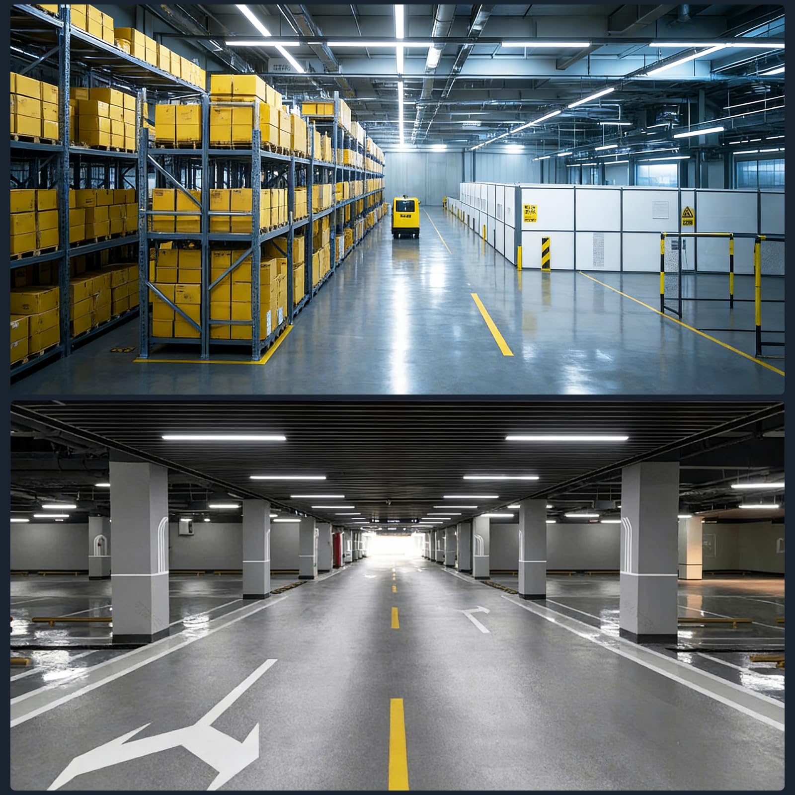 72W LED Shop Lights 4FT 10800LM 6500K Daylight Shop Light Bar with 59 Plug Garage Light Linkable Clear — view 8