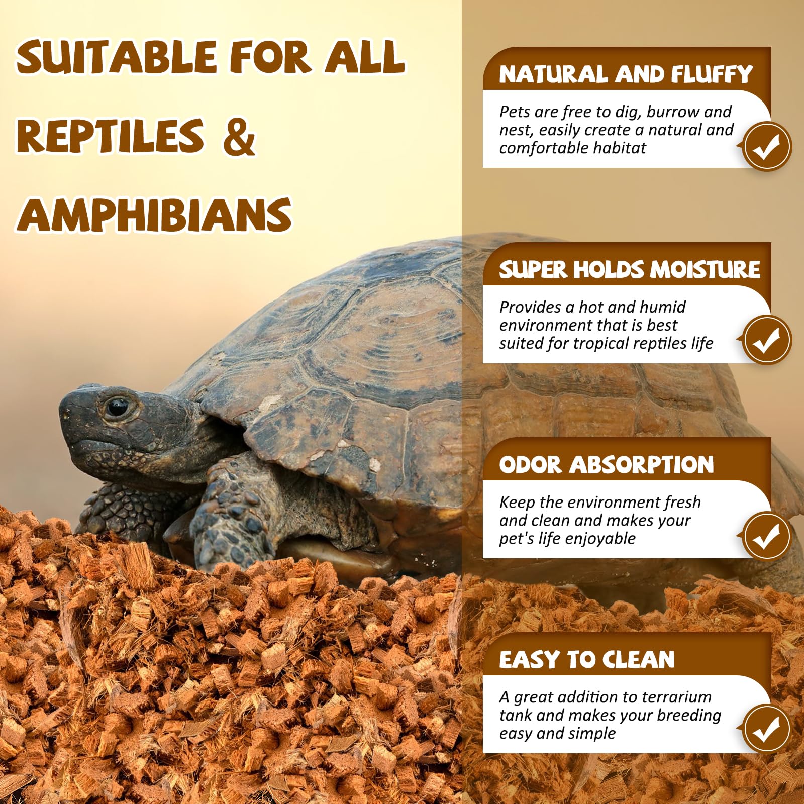 Legigo 2 Pack Coconut Chip Substrate for Reptiles Natural Coco Husk Chip Reptiles Bedding - Image 3