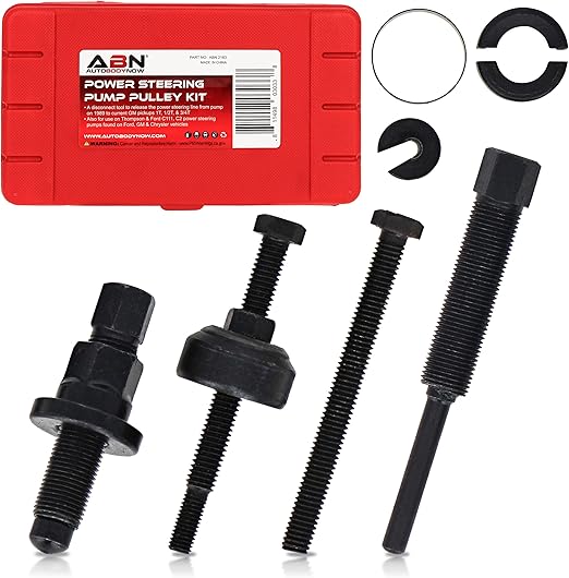 ABN Automotive Power Steering Pump Pulley Remover Installer Tool Kit – Puller Removal Set for GM, Ford, Chrysler Truck