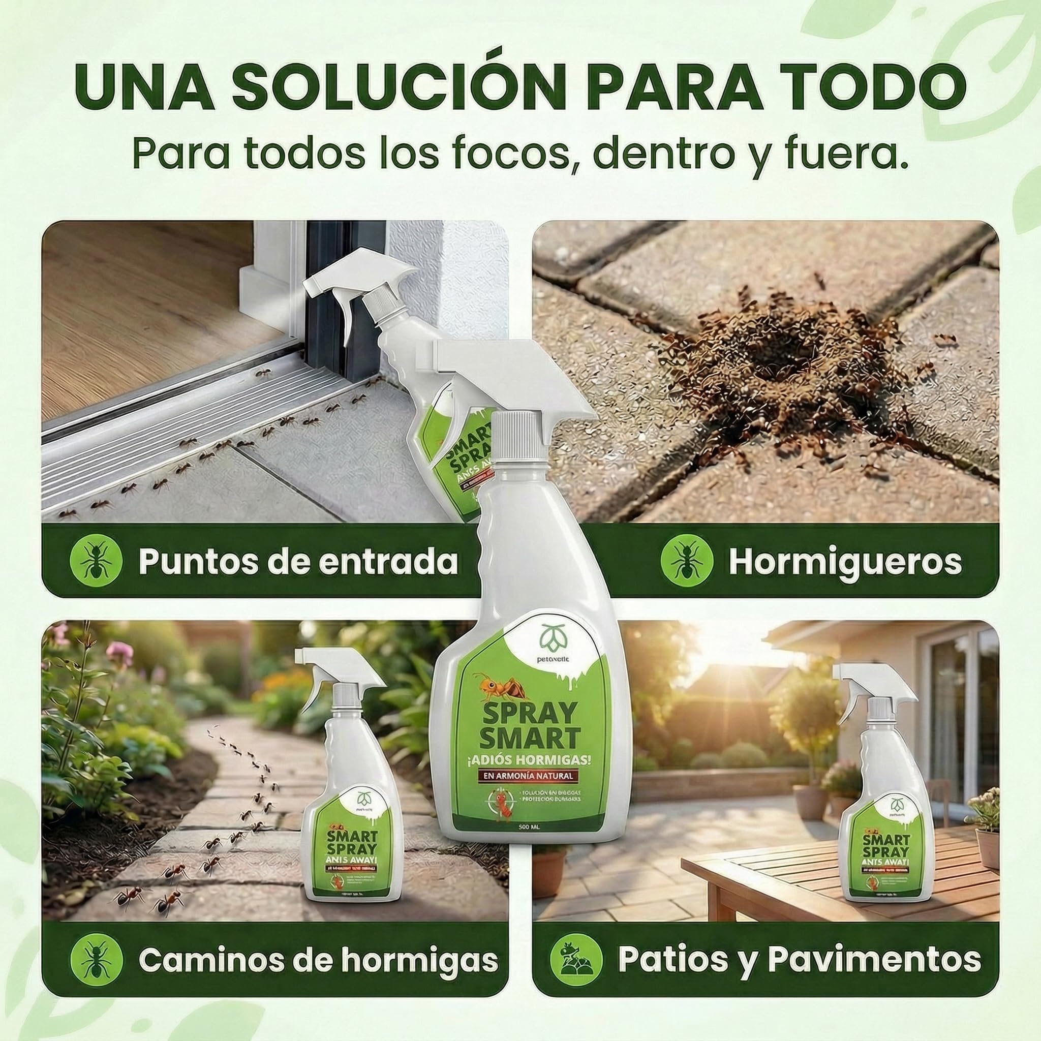 Pestmatic® Spray Antihormigas | Anti Hormigas Interior de Casa y Antihormigas Exterior | Repelente Hormigas Apto Mascotas | Barrera Líquida que Lava y Elimina Físicamente sin Insecticida ni Veneno