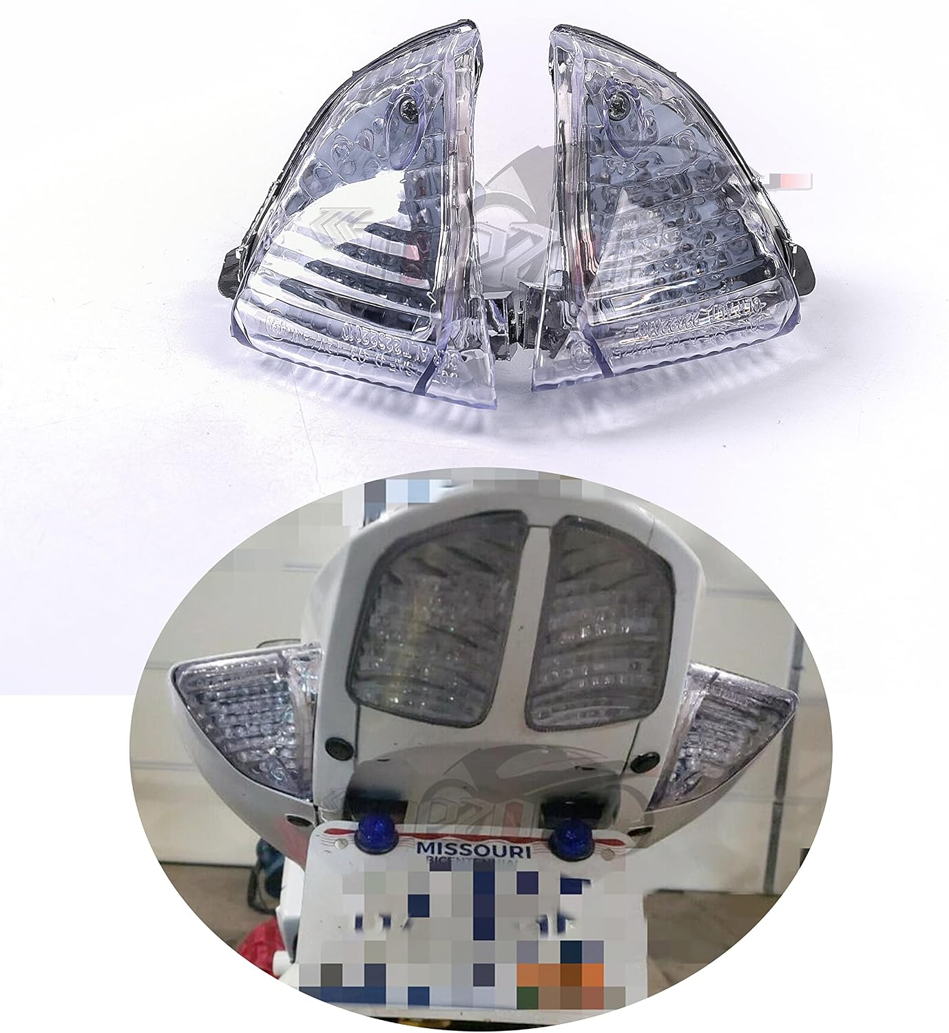 TOPZONE Compatible for Suzuki 2006-2007 GSX-R600/750; Front/Rear Turn Signal Blinker Lamp Light Idicator (Clear Color, Rear Turn Signal Lens)