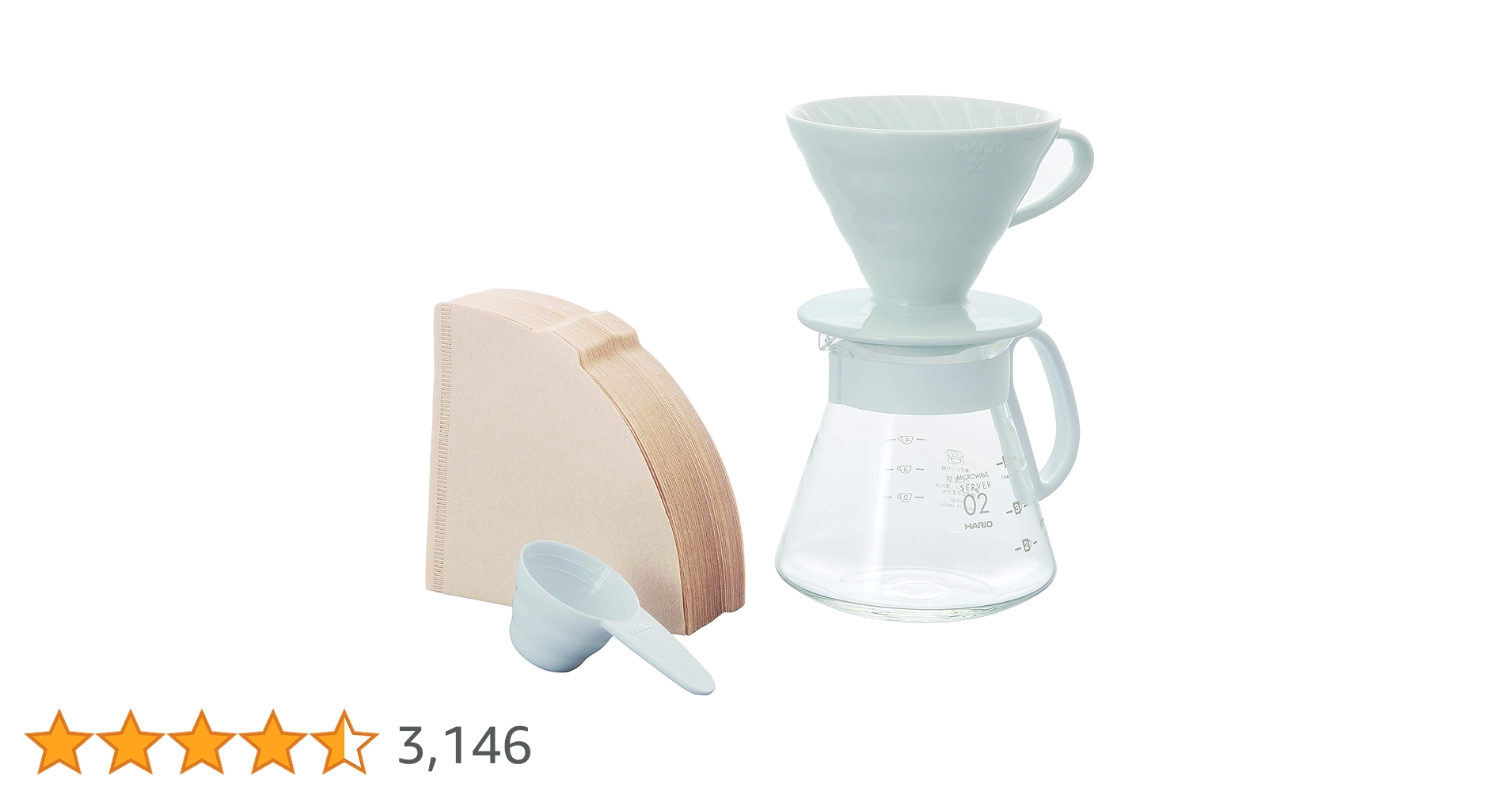 HARIO V60 ハリオコーヒーメーカー 限定色ホワイト　グラス4個付き 81t6Ae7XnRL.jpg_BO30,255,255,