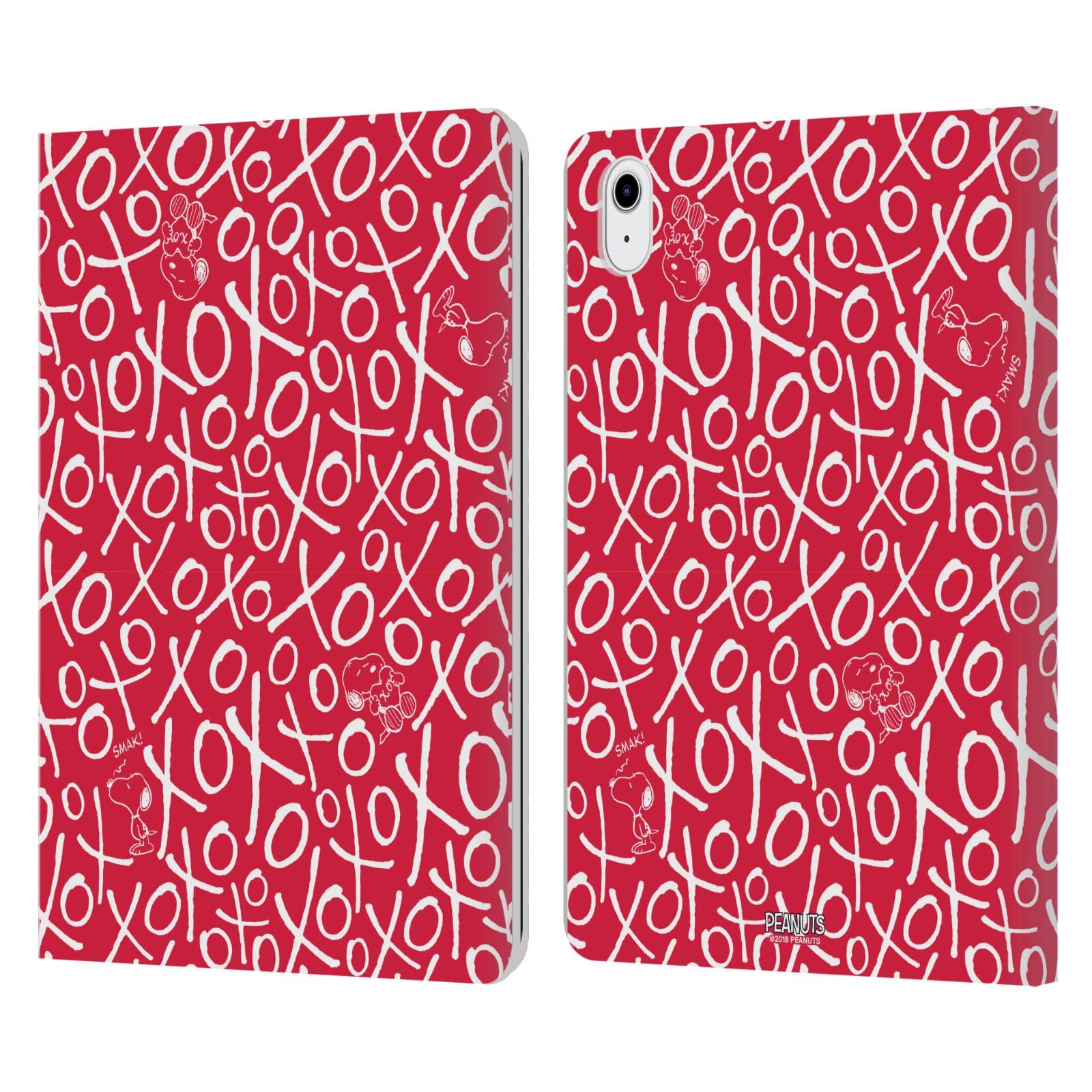 Carcasa Peanuts para iPad Air 2022 de cuero tipo libro con diseño de beso 7