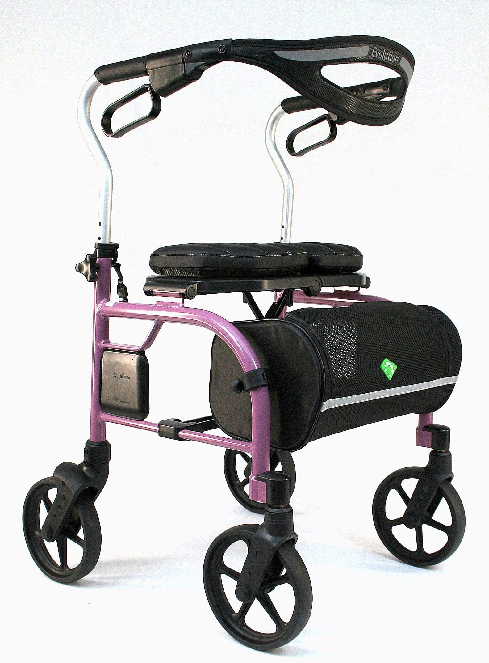 Evolution Trillium Lightweight Medical Walker Rollator with Seat and Brakes