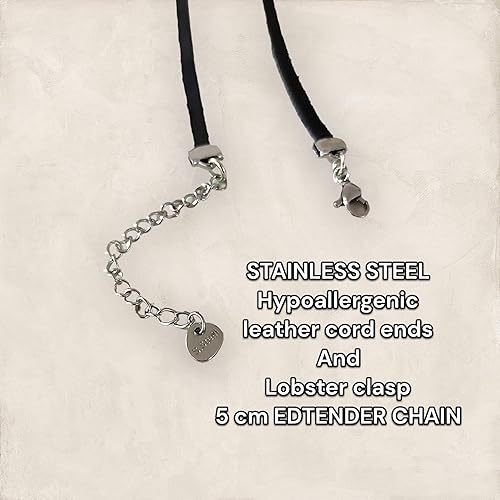 Miniatura 4 de Black Leather Necklace for Women, Multi Ring Silver Metal Circle Statement Necklace, Lariat Necklace, Boho Jewelry (Black, Leather cord)