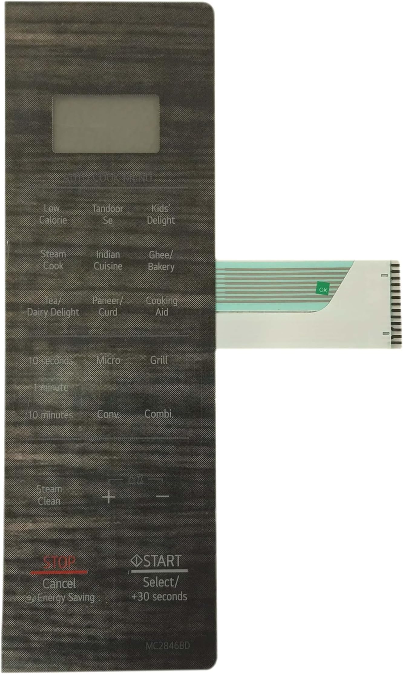 MC2846BD Microwave Oven Membrane Keypad Touchpad (Black)