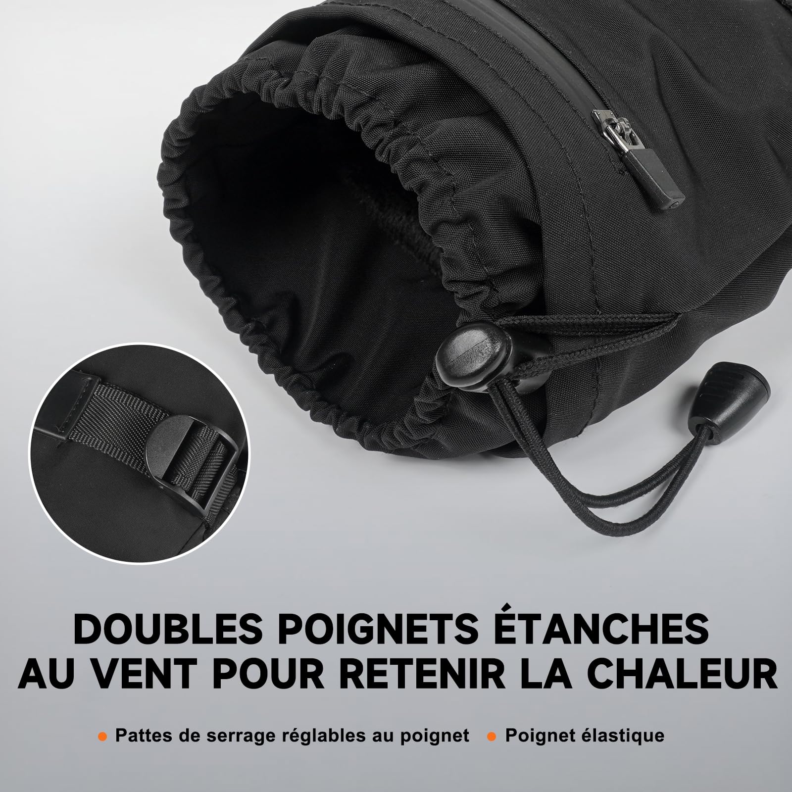 Gants Chauffants, 5V 6000mAh Électrique Rechargeable Gant Chauffant pour Homme Femme, 3 Niveaux De Chauffage Gants d'hiver Imperméables Écran Tactile pour Sports - Moto, Vélo