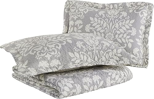 Vista 6 de Laura Ashley Home - Juego de edredón tamaño individual, ropa de cama reversible de algodón con funda a juego, decoración del hogar para todas