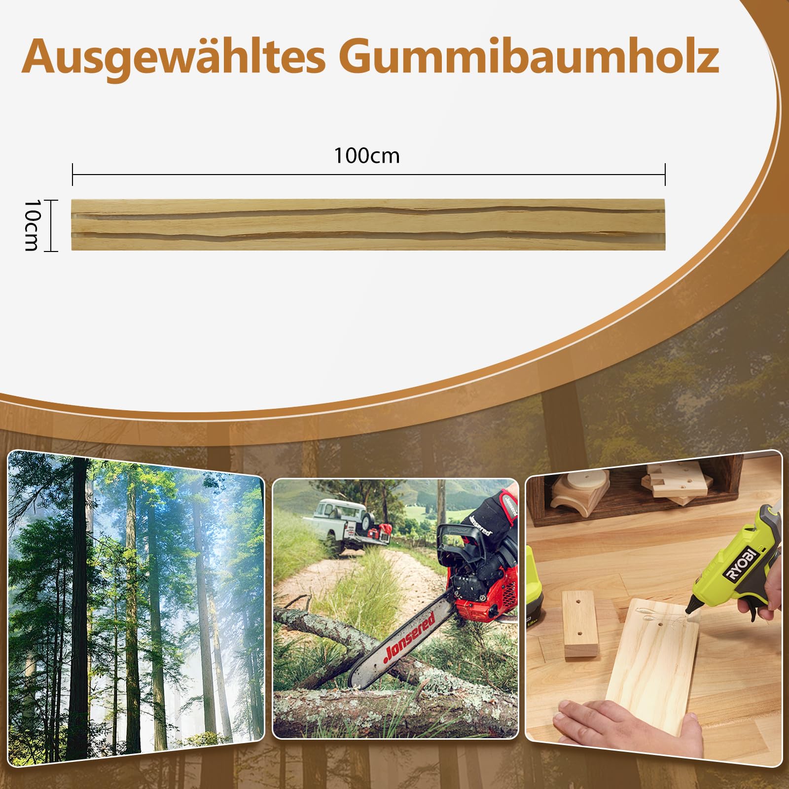 ZMH Wandlampe LED Wandleuchte innen Holz 16W 100CM Warmweiß Modern Design für Wohnzimmer Schlafzimmer Flur