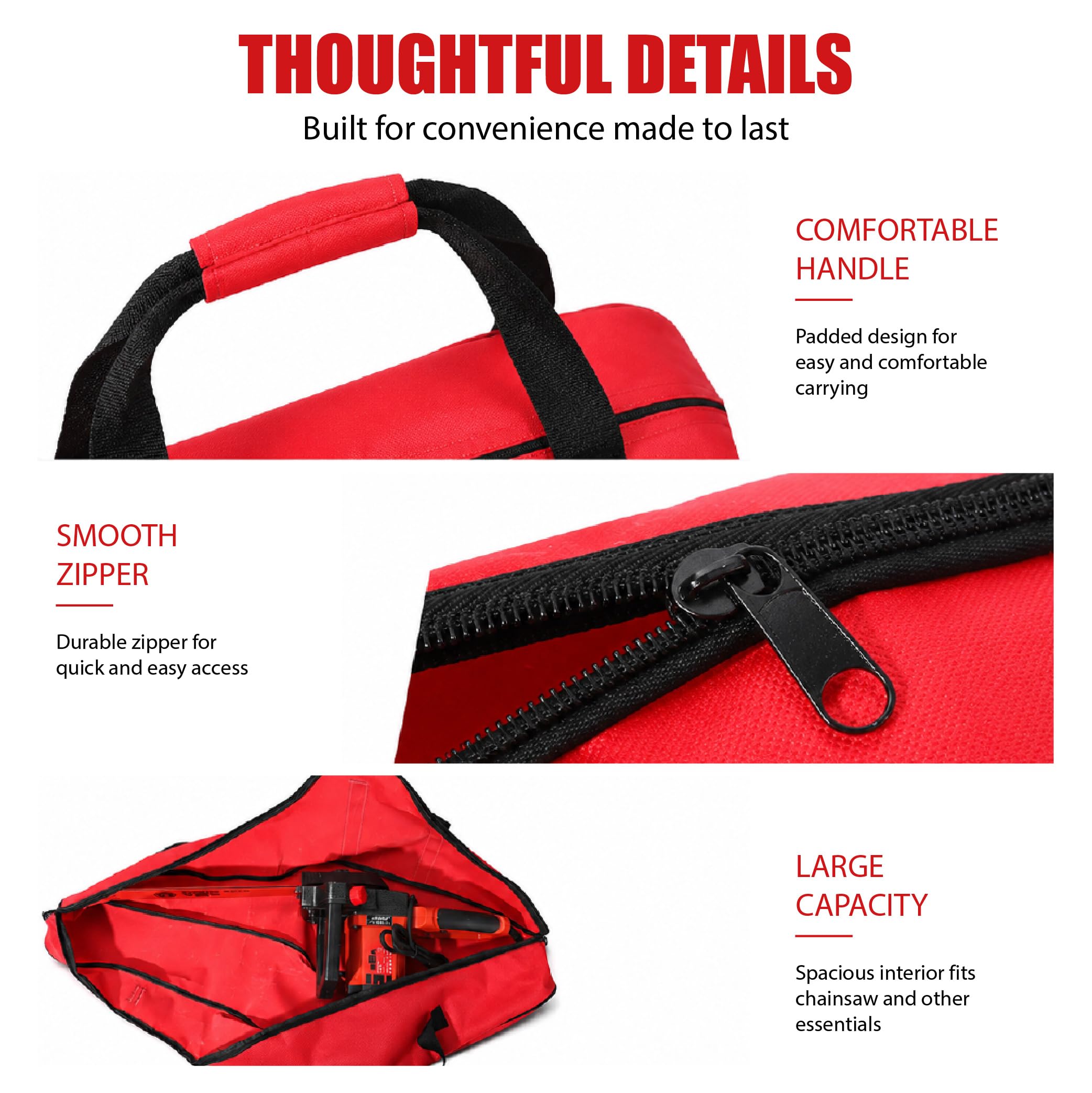 Bolsa para Motosierra para Castelgarden XC 35 XC 38 14", Funda Resistente al Agua con Asa y Correa Ajustable para Jardín