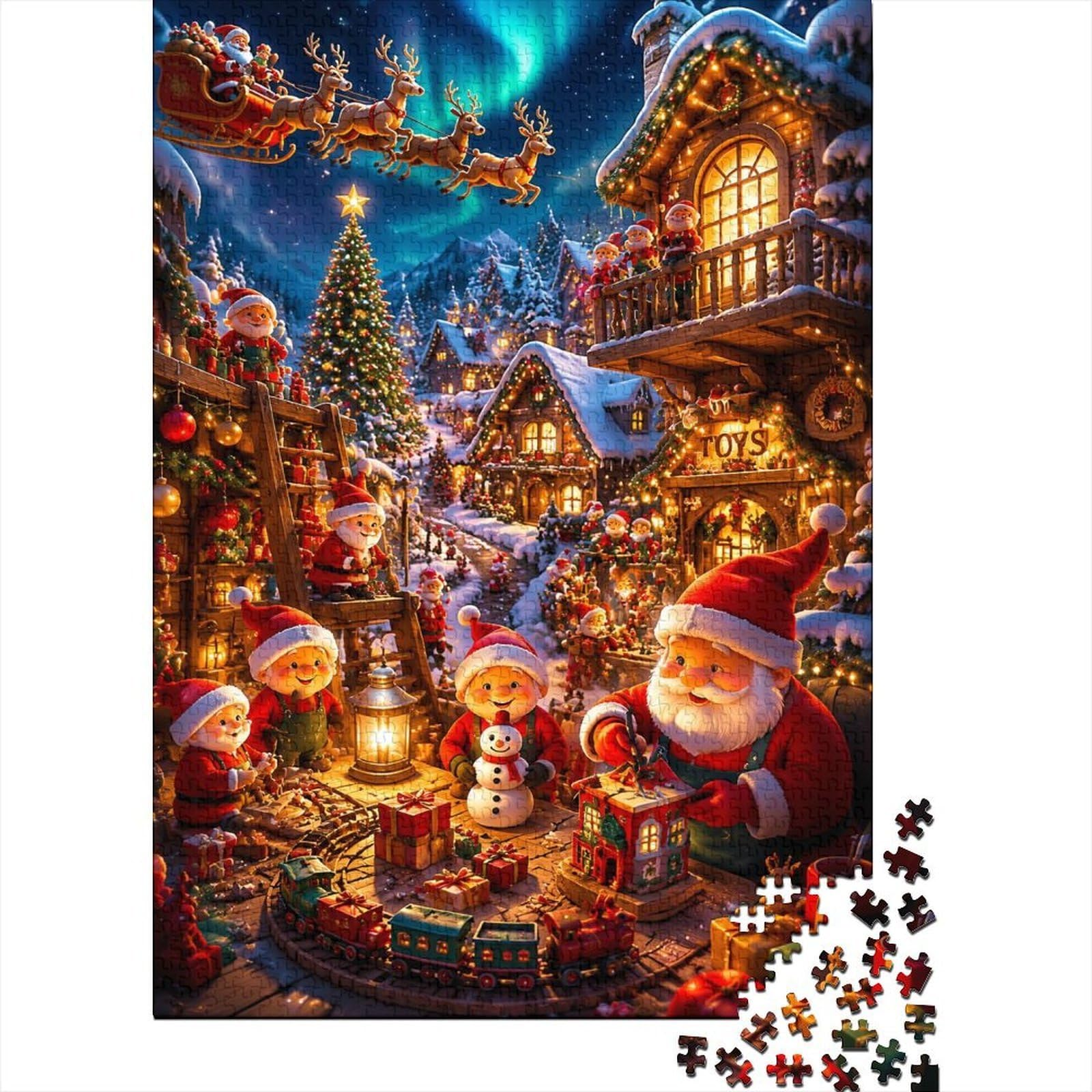 Santa Village Christmas Jigsaw Puzzle, 1000 Pcs For Adults