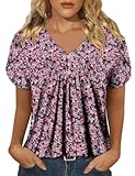 Womens Tops Short Sleeve Plus Size Tunic Top Casual Shirt O-neck Boho Blouse Summer Basic Tunics Tops for Woman