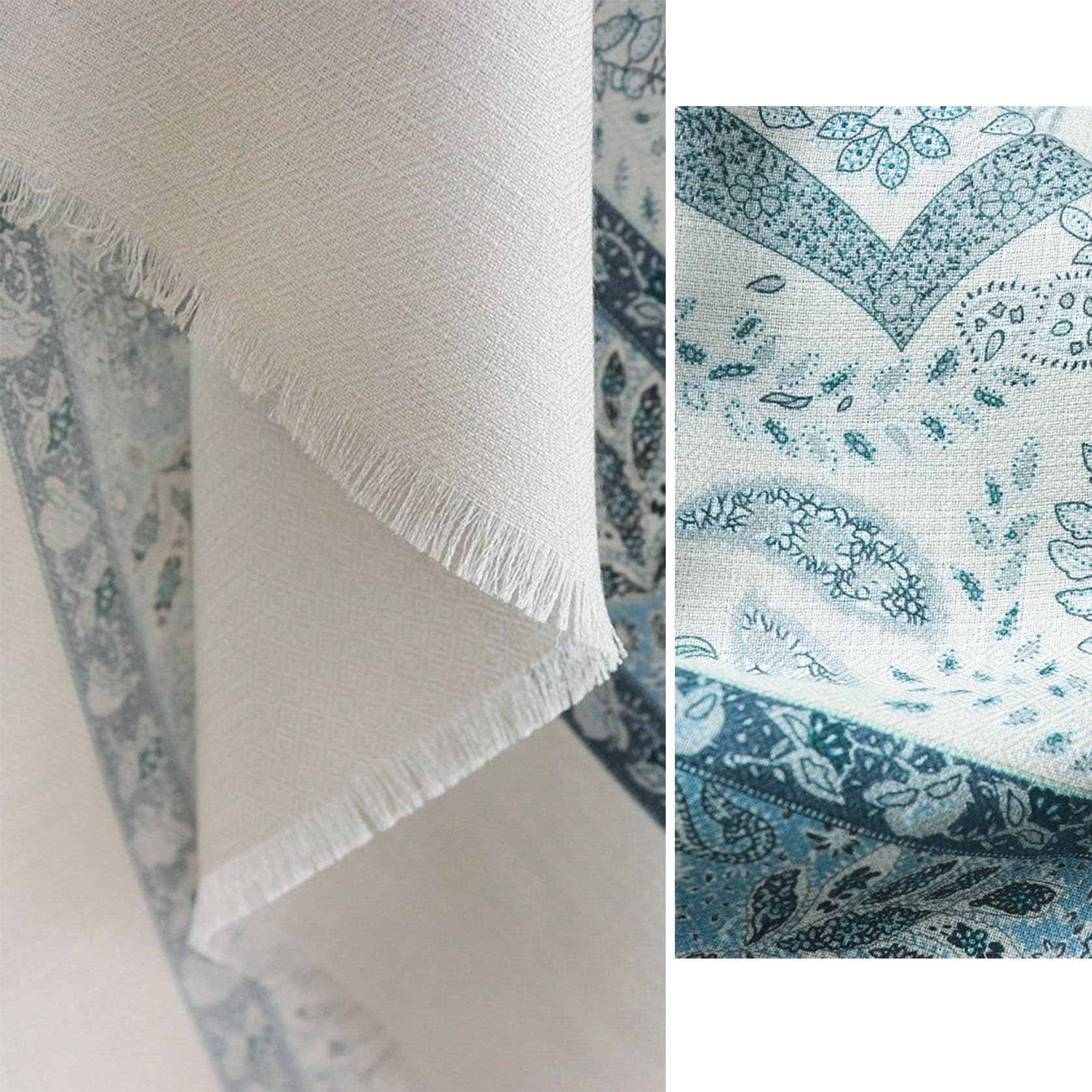 HangErFeng Damski luksusowy wełniany jedwabny szalik Paisley kwiatowy kwadratowy szal owijany frędzlami 133 cm 1610