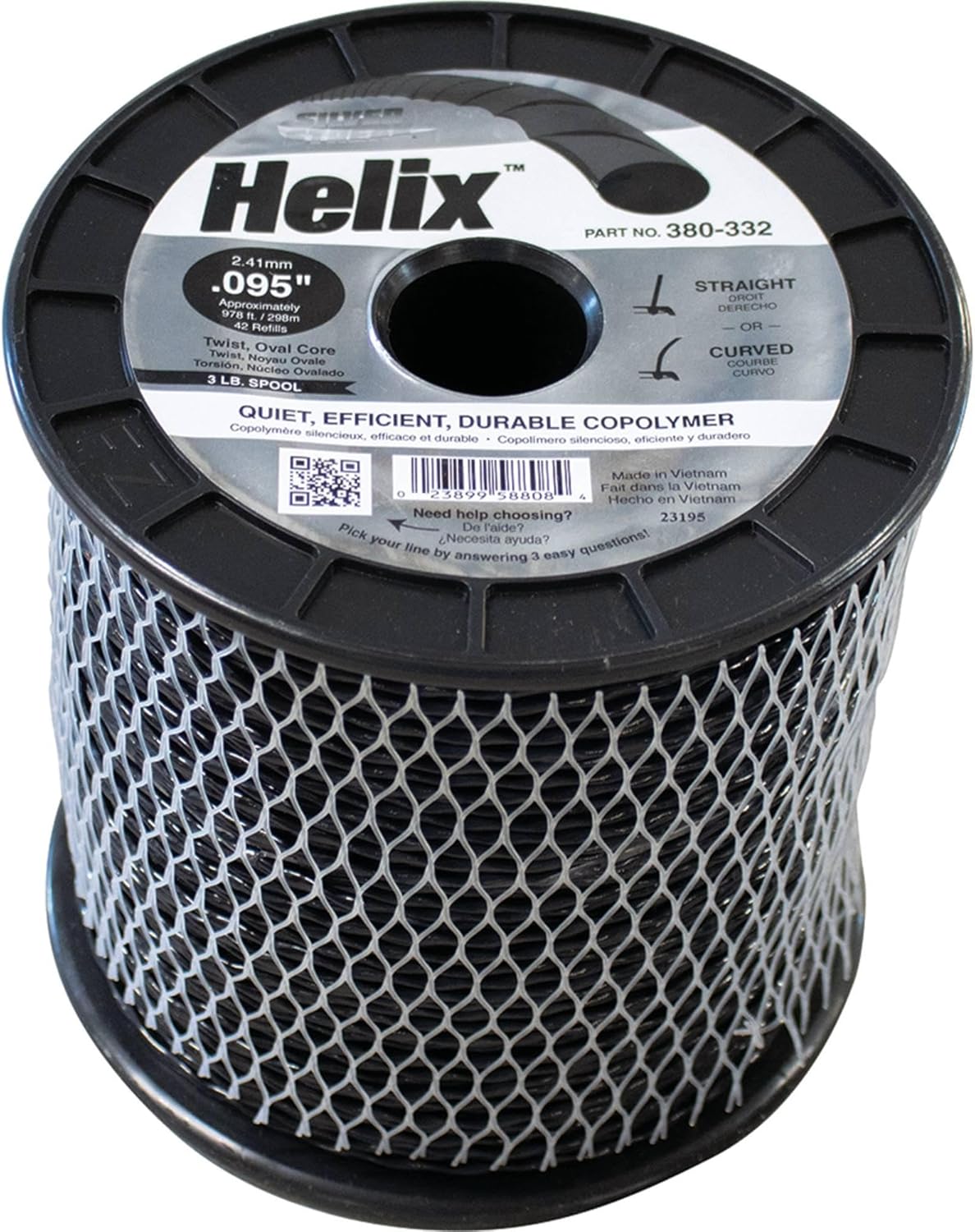 Rareelectrical Trimmer Line Compatible With Echo Stihl Husqvarna String Trimmer Weed Eater Edger Lawn Care Replacement Helix 0.095 In Diameter Twist Black Durable Copolymer 3 Lb Branded Spool 978 Ft