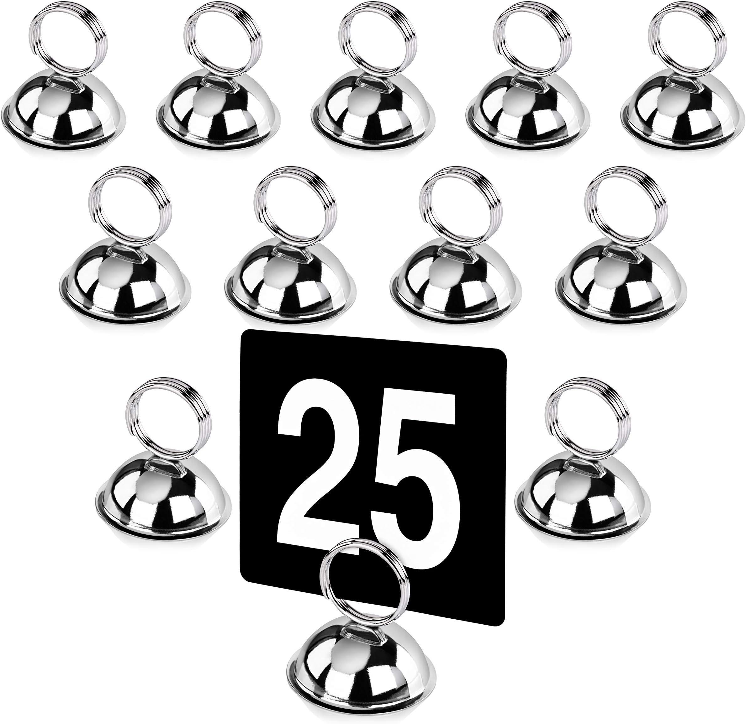 New Star 23367 Mirror Chrome Finish Table Menu Card Holder, 6.4cm by 5.9cm, Set of 12