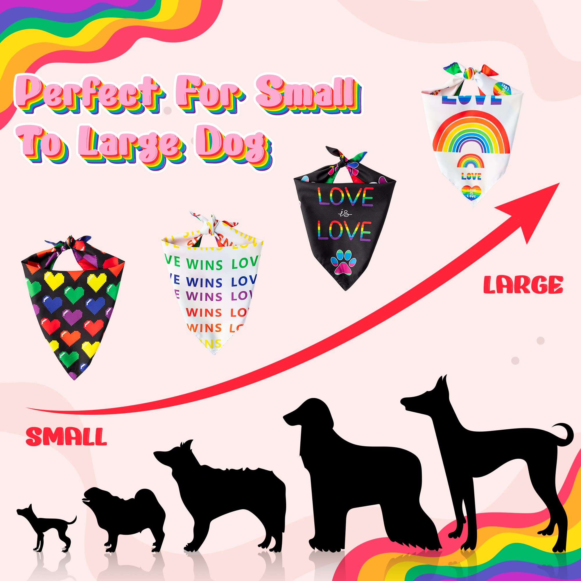 2 Bandanas Del Orgullo LGBT Para Mascotas - Ajustables Y Transpirables