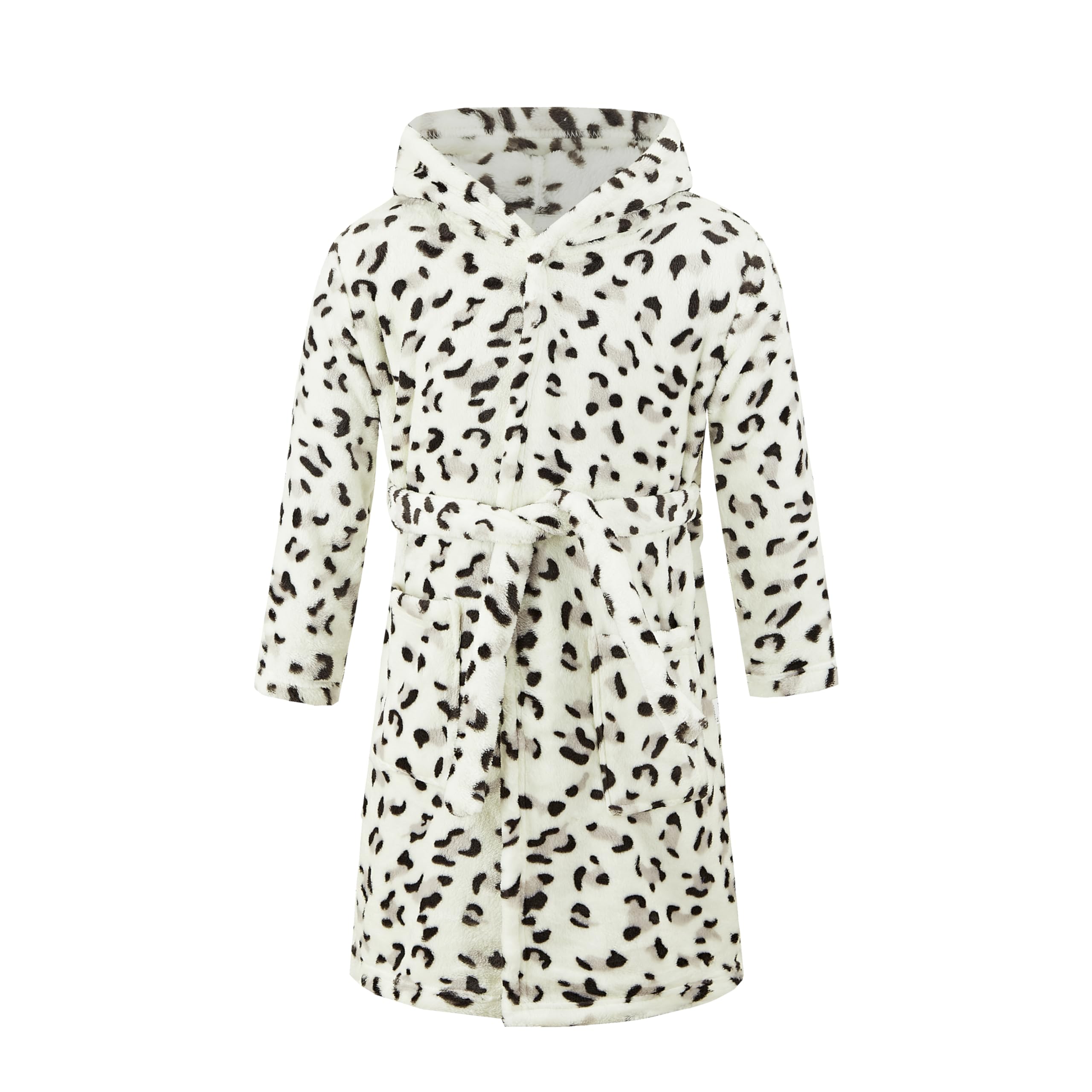Jzlpin Boys Leopard Children's Bathrobe Kids Hoodie Robes Flannel Pajamas Dressing Gown For Girls 4 Years