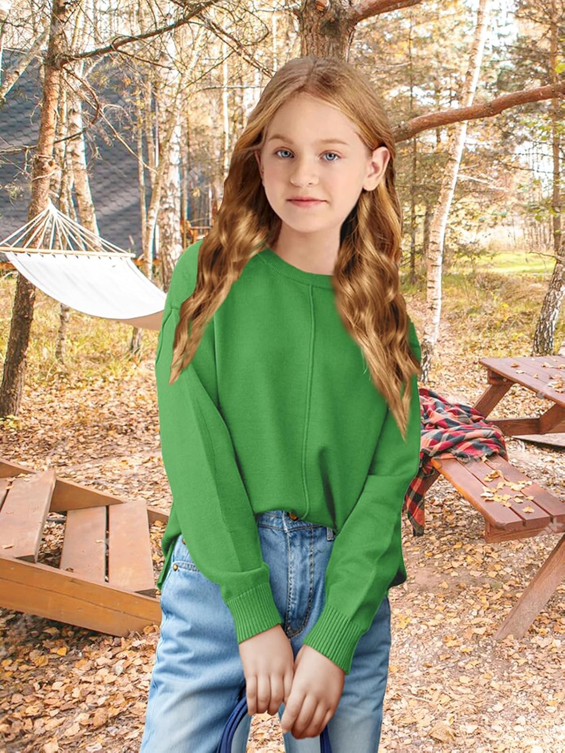 Girls Fall Sweaters Kids Winter Clothes Crew Neck Casual Long Sleeve Slouchy Chunky Cozy Pullover Sweater Tops
