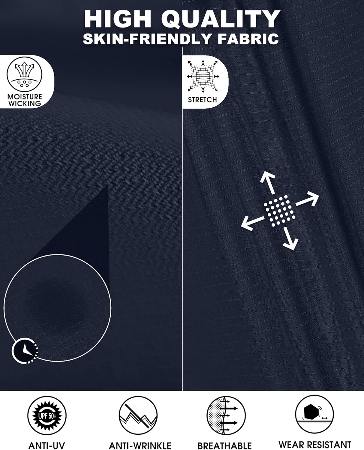 33,000ft Men's Long Sleeve Hiking Shirts Lightweight Quick Dry Sun Protection UV UPF 50 Fishing Shirt Outdoor Safari Travel - Image 5