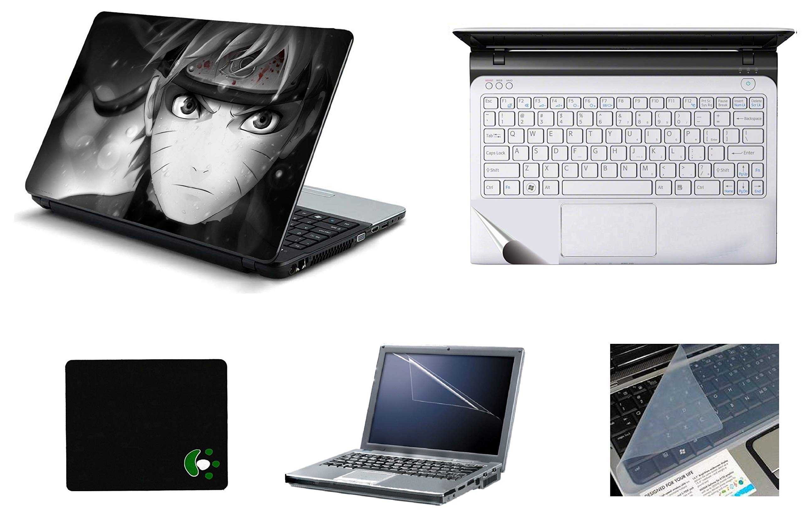 StickerKing Vinyl 5in1 Laptop Accessories Naruto Skins Stickers, Screen Guard, Keyguard, Mouse Pad and Palmrest Skin Combo for HP-DELL-Lenovo-ASUS-Acer Laptops, Notebooks, 15.6 Inch, Multicolor (B08SHP5PN8) Amazon Price History, Amazon Price Tracker