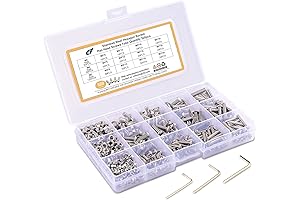 chfine Screw Bolt Kit 520-Piece M3 M4 M5 304 Stainless Steel Hex...