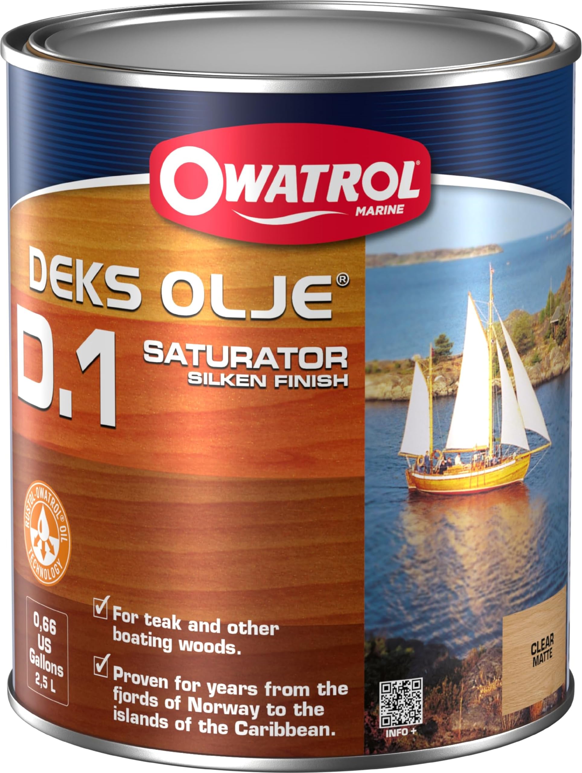 Owatrol Deks Olje D1 - Saturating Wood Oil with A Clear Matt Finish - 2.5L