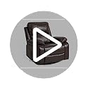 DWVO Rocker Recliner Chair with Heat and Massage, Manual Reclining Chair with Overstuffed Armrest, Rocking Function and Side Pocket, Faux Leather Recliner for Living Room,Brown