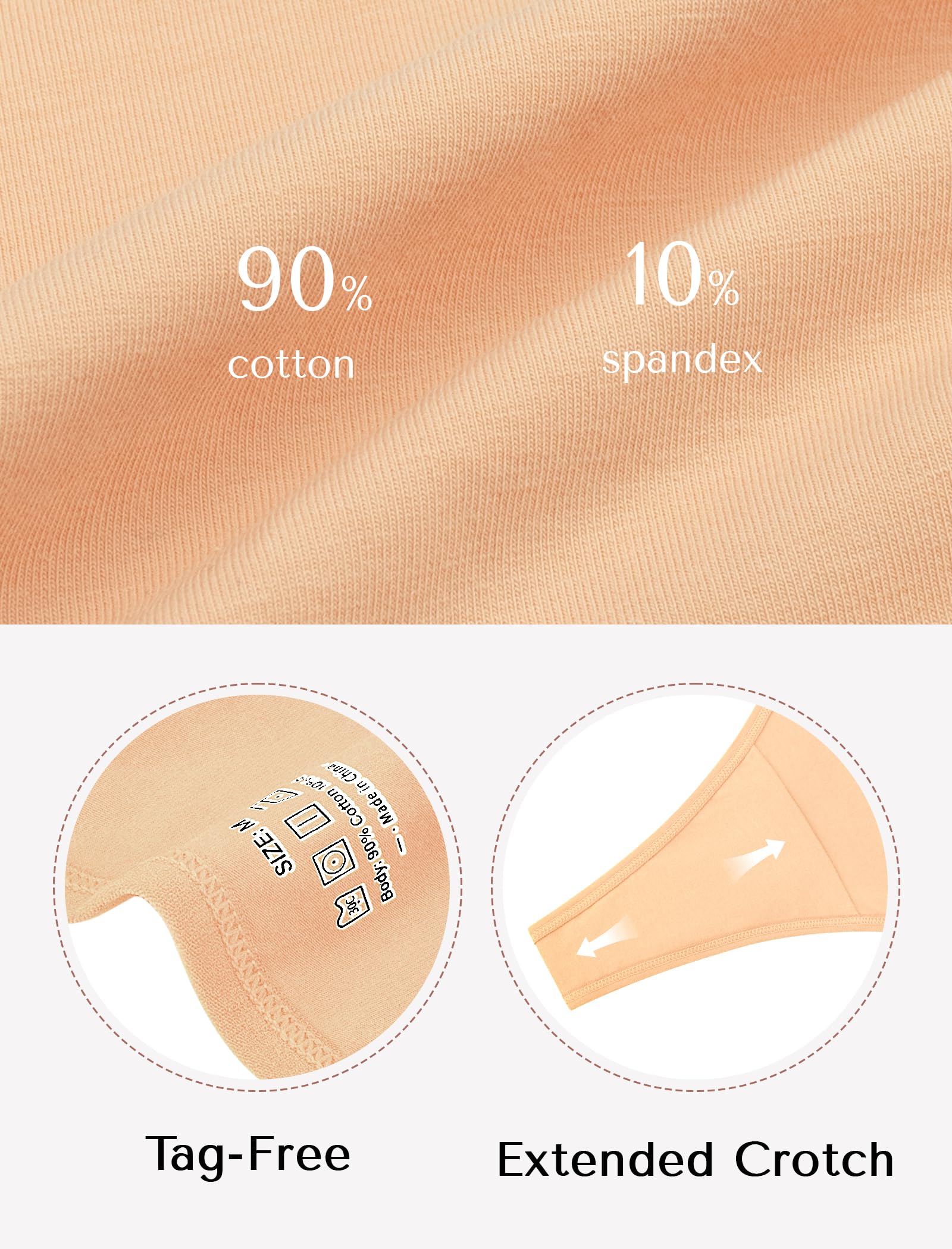 Ansukoo Stringi Damskie,Majtki BawełNiane Damska,Niski Stan Bielizna | Women Bawelniane Underwear,Sportowe Kobiet MięKka Panties,Wielopak 6 Sztuk