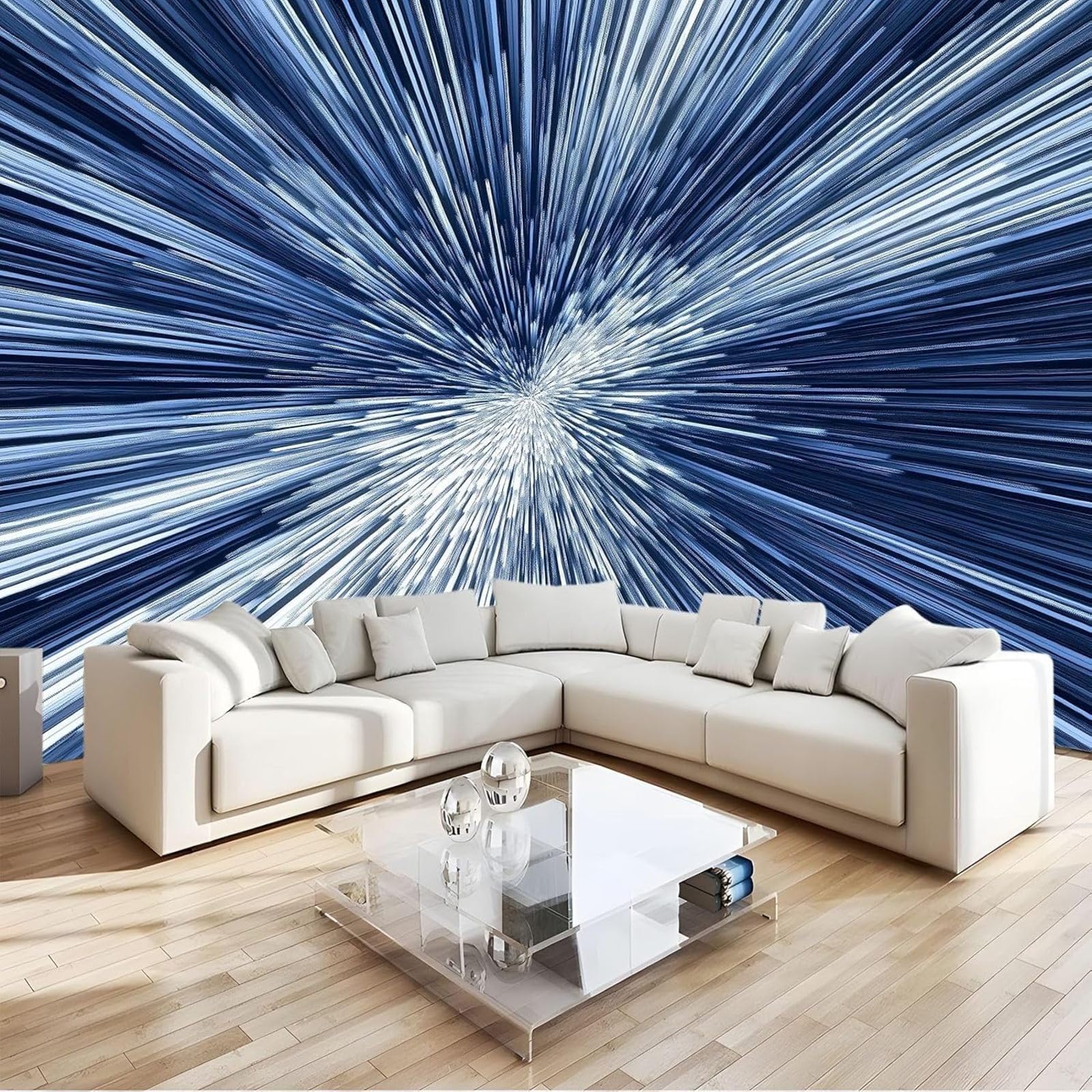 Hgjdjhnf 3D Mural Photo Wallpaper Abstract Spiral Trompe Pattern Wallpaper Wall Decoration Design Pattern Wallpaper Wall Decoration Living Room Bedroom Office Hallway Blue,150Cmx105cm