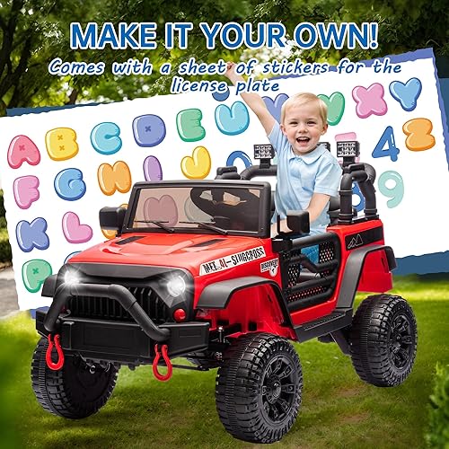 Miniatura 7 de Auto Jeep de 24 V, juguetes para niños con control remoto para padres, autos eléctricos de 400 W para niños con suspensión de 4 ruedas, Bluetooth,