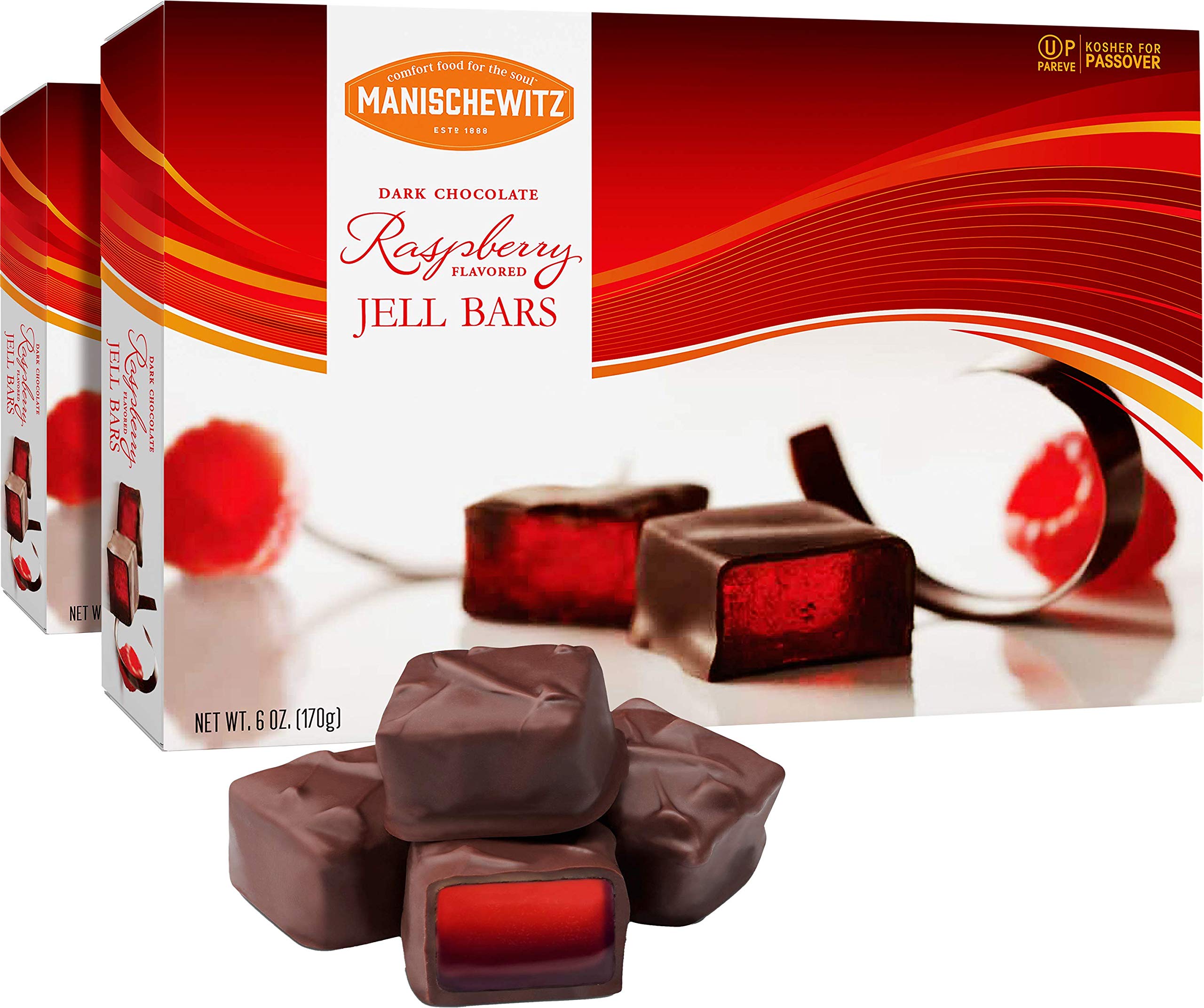 Manischewitz Dark Chocolate Raspberry Jell Bars (2 Pack)