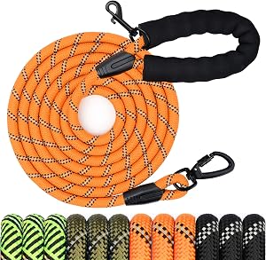 Training Leash for Dogs 4FT 6FT 10FT 15FT 30FT 50FT 100FT, Long Rope Leash for Dog, Nylon Rope Dog Leash with Comfortable Padded Handle for Large Medium Small Dogs