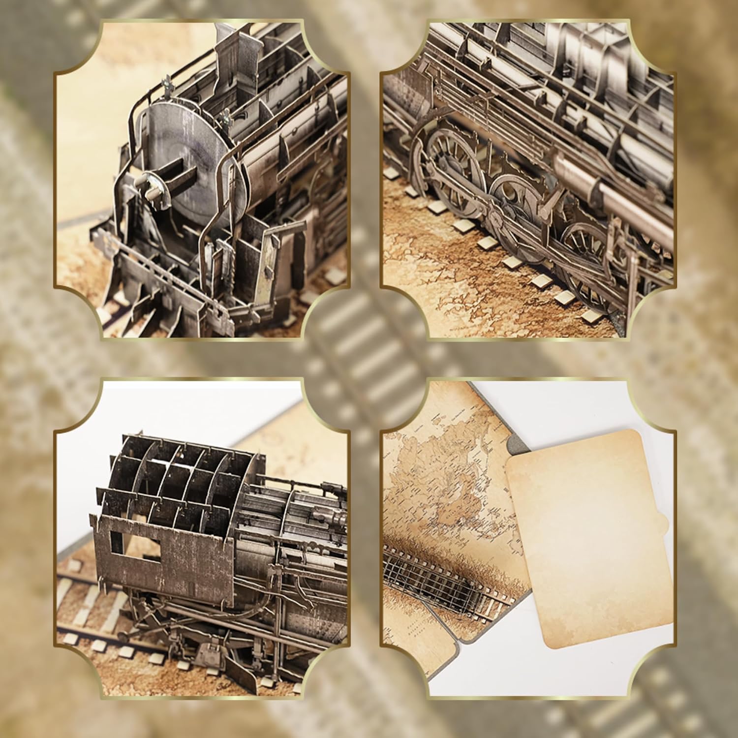 Steam Train 3D Pop Up Birthday Card for Men, Vintage Steam Train Design, Handmade Birthday Card, Ideal Gift for Father's Day, Birthday for Dad, Grandad, Husband, Men, Boyfriend, Adults; 6" x 8"